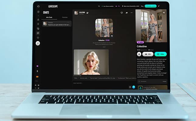 Laptop mit Lovescape Chat
